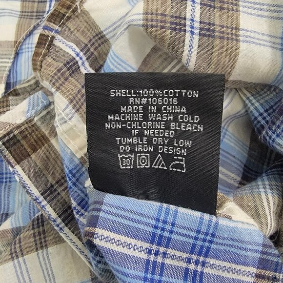Sportier Men’s Western Wear Pearl Snap Button Down Plaid Shirt - Medium - Picture 10 of 14
